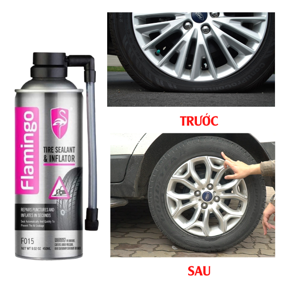 Keo Vá Lốp Khẩn Cấp Flamingo F015 450ml Chính Hãng