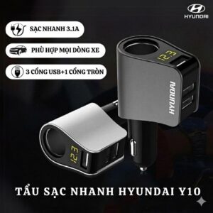 Bộ Tẩu Sạc Ô Tô Hyundai HY10 Chính Hãng